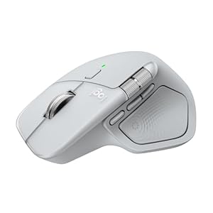 Logitech MX Master 4 for Mac, ergonomische Bluetooth-Maus mit fortschrittlichem haptischem Feedback, ultraschnellem Scrollen, Aufladung über USB-C, MacOS, iPadOS, Windows – Weiß-Silber