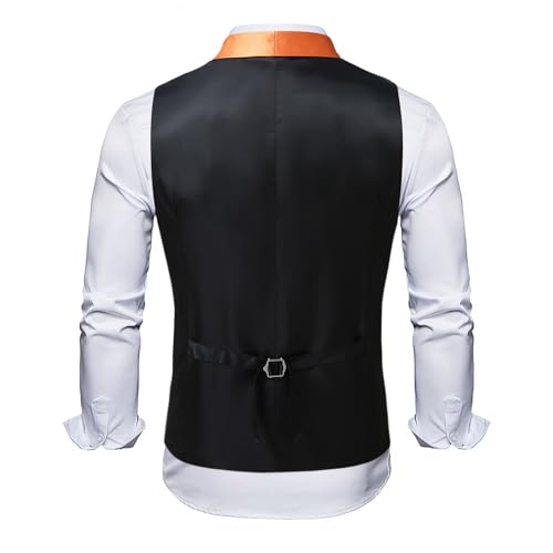 Men's Sequin Vest Formal V-neck Slim Fit Shiny Waistcoat Two Buttons Sparkly Casual Vests Wedding Prom Party Tuxedo4