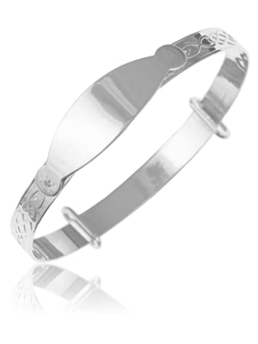 Bracelet jonc pour bébé en argent idéal comme cadeau de baptême - 6