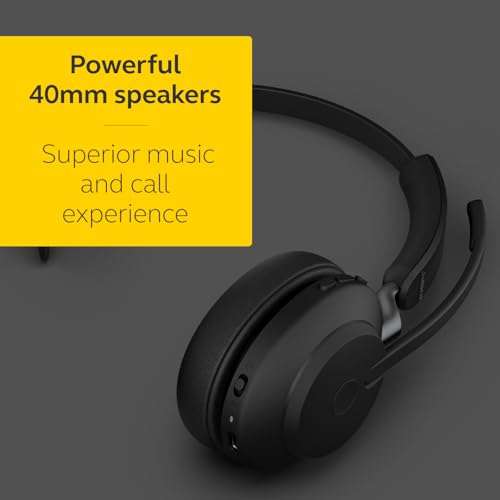 Jabra Evolve2 65 Cuffie Mono Wireless Cuffie Certificate per Microsoft Teams e con Funzione Noise Cancelling Batteria a Lunga Durata Adattatore Bluetooth Usb-A Nero - 6