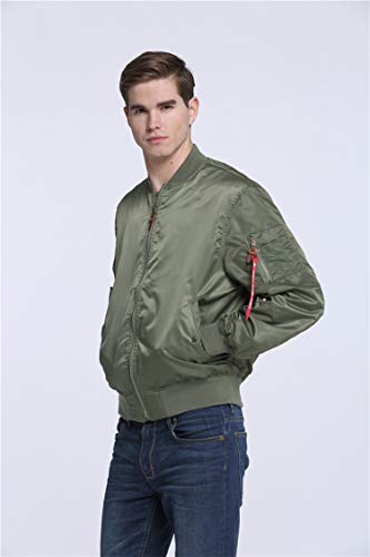 Image of CORIRESHA Mens NASA Embroidery Badge Slim Fit Bomber Jackets Zipper Windbreaker