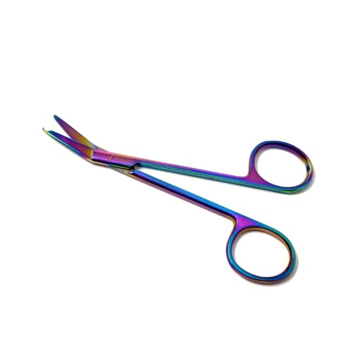 Suture Stitch Scissors with Angled Blades to Reach Tight Spaces with One Hook Delicate Crescent Tip Multipurpose 4.5