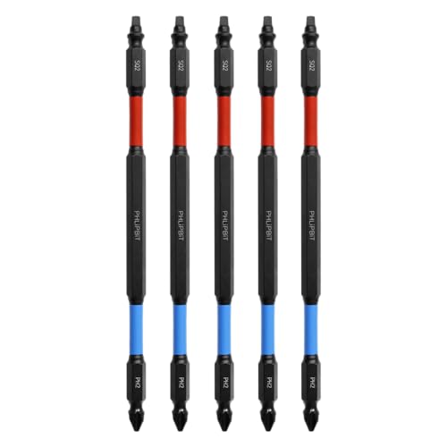 PHLiPBiT ORBiT - SQ2+PH2, Modified Geometry, 6 INCH 5pk. Double End+Double Duty, 1/4