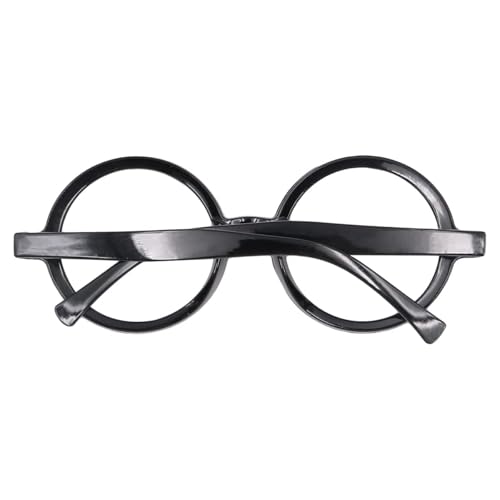 Tiardey 5 Pieces Halloween Round Black Glasses Wizard Round Glasses Lensless Plastic Frame Glasses for Fancy Dress Party Accessory School Costume Cosplay Party for Boys Girls Large Size - Image 3