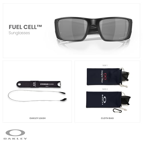 OAKLEY Fuel Cell OO9096 Rectangular Sunglasses For Men+ Bundle Accessory Leash Kit, Microfiber Pouch2
