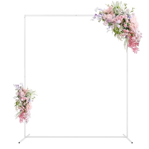 Support d'Arche de Mariage Rectangulaire Cadre de Toile de Fond Blanc Doré 100-250cm