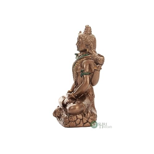 Image of Resin 3 inch Shiva Copper Finish Hindu God Statue Shiv Ji Idol Figurine Decoration and Pooja Sculpture Office House Warming Statue