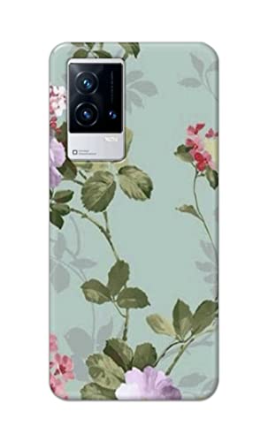 Image of Printed Hard Back Cover Case for Vivo IQOO 9 5G Back Cover (Floral Painting) -702