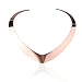 Carfeny Rose Gold Statement Choker Necklace Stainless Steel Classic Heart Shaped End Open Adjustable Vintage Torque Necklaces for Women (Rose Gold)