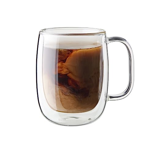 ZWILLING Sorrento Plus 2-pc Double-Wall Glass Coffee Mug Set, Clear