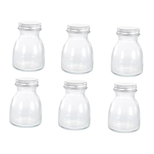 Zerodeko 6 Piezas botella de caramelo de cristal contenedores de vidrio jarra de vidrio tarro de cristal con tapa recipientes para alimentos tarro de almacenamiento de yogur bote de sellado