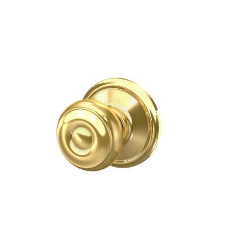 Schlage Georgian Hall/Closet Passage Door Knob, Bright Brass - image 3