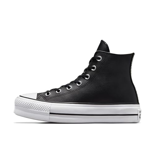 Converse Women's Chuck Taylor All Star Lift Clean Sneaker, Black/Black/White, 8.5 M US