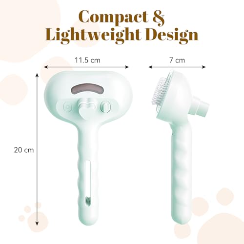 Image of Cat Steam Brush, 3 in 1 Pet Spray Hair Removal Comb for Shedding & Grooming, Pet Grooming Brush with Spray, One-Click Release Button and Tank, Spritz Defur Comb for Cats Dogs, Effective(White)