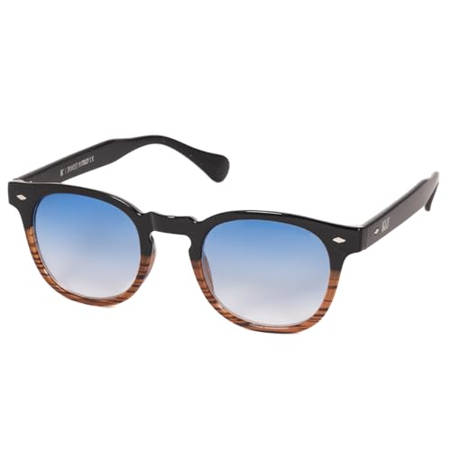 KISS DEPP Occhiali da Sole Uomo Donna – Capitano Johnny Depp Vintage Anni 70 – Montatura Rettangolare Iconica con Rivetti Metallici – Lenti Multicolore Protezione UV400 e Look Elegante