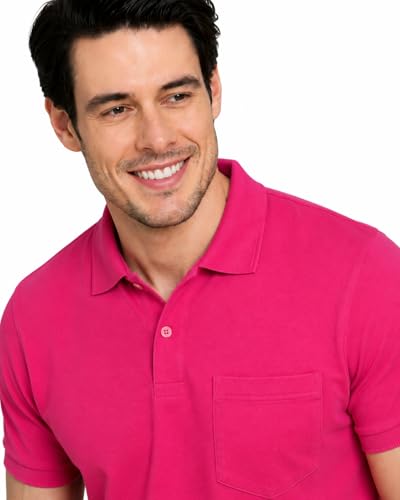 Image of INKKR Men's Polo Neck Half Sleeve Cotton Blend Regular Fit T-Shirt With Pocket