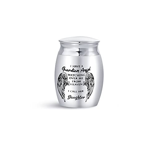 SBI Jewelry Daughter Small Urn for Human Ashes Cremation Guardian Angel Wing Mom Dad Family Sister Brother Memorial Keepsake Funeral Holder 1.6" - Image 4