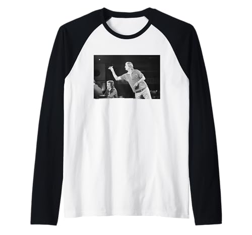 Eric Bristow Campeón de Dardos en acción 1984 Camiseta Manga Raglan