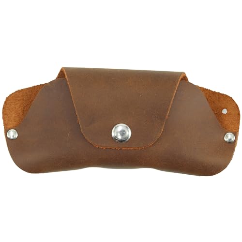 Image of Toprank Leather Eyeglass Case - Handmade Slim Sunglasses Holder, Genuine and Universal Fit for Men and Women