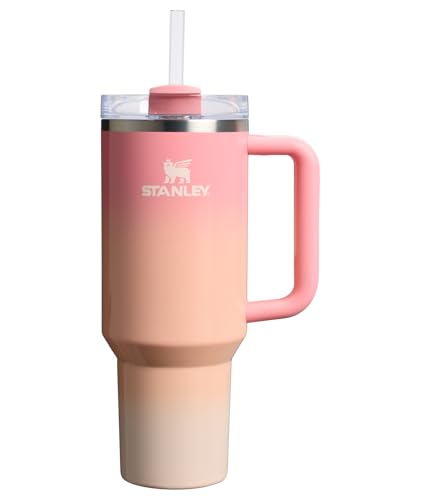 STANLEY Quencher H2.0 Tumbler with Handle and Straw 40 oz | Flowstate 3-Position Lid | Cup Holder Compatible for Travel | Insulated Stainless Steel Cup | BPA-Free | Pink Mesa Sunset