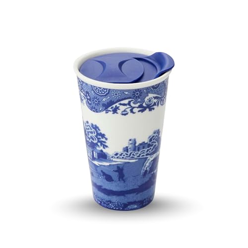 Spode Blue Italian 8oz Porcelain Travel Mug with Lid –