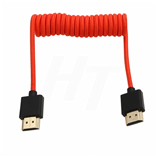 HangTon HDMI 4K 8K Cable Braided Coiled for SmallHD Blackmagic Monitor Panasonic S1H Sony A7m4 FX9 Canon C70 Nikon Z9 Camera Type A HDMI 2.1 - Image 4