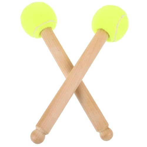 2 baquetas para caja, mango de madera y punta de fieltro, para batería y bombo miniatura 6