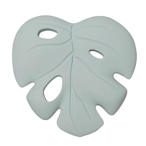 Image of Loulou Lollipop Silicone Teether for Babies 4 Months and Up, Textured Teething Toy for Sore Gums, BPA-Free Food-Grade Silicone, Easy to Hold, Dishwasher & Freezer Safe, Monstera