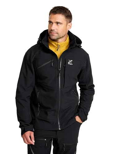 RevolutionRace Hiball Softshell Jacket für Herren, Outdoor Jacke für Wandern, Black, XL