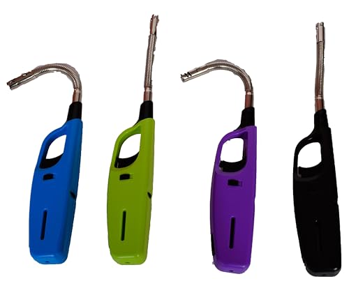 4 x Allumes Feu Gaz Rechargeable, Tige flexible, Pratique pour Cuisine et Cheminée, Écologique, Allume Feu Poêle à Bois Et Barbecue, Allume Feu Electrique...