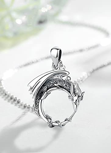 CELESTIA Donna Collana di Ouroboros Drago Ciondolo...