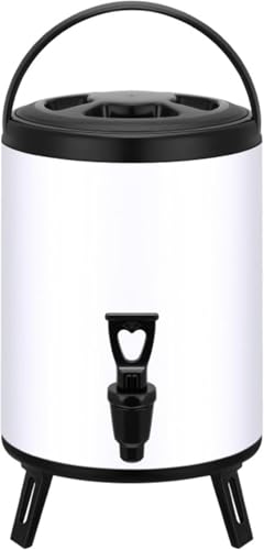 水タンク断熱ケトルステンレススチールケトル断熱三脚お湯/ジュース/ミルクティー/牛乳/豆乳/コーヒーホームパーティーやレストラン (ホワイト,10L)