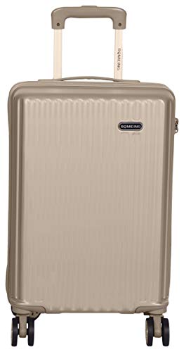 Image of ROMEING Capri 20 inch, Polycarbonate Luggage, Hard Sided, (Gold 55 cms) Small Cabin Trolley Bag | 8 Spinner Smooth Wheels | TSA Lock | Unbreakable | Men & Women