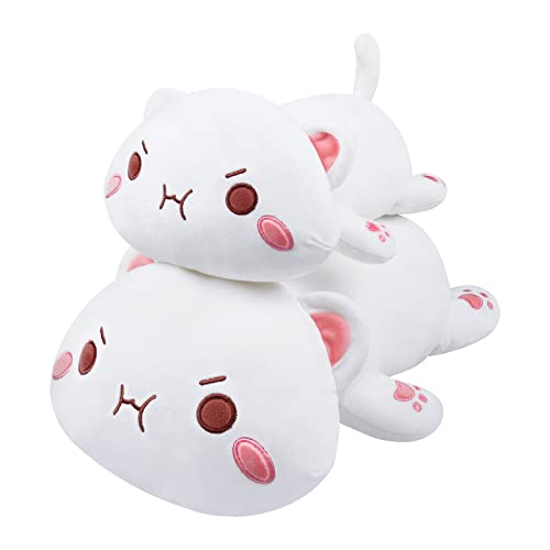 Plüschtier Katze Groß Stofftier Plüschkätzchen Kuscheltier Kissen Tierkissen Ausgestopftes Tier Plüsch Kissen Kuscheliger Plüsch Puppen Spielzeug für Kinder, Geburtstagsgeschenk Anime Plushie