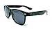 Black Square Weed Leaf Sunglasses w/Iridium Lenes (Black & Green, Black)