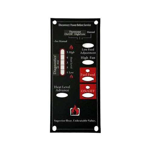 A-E-401 / C-E-401 Pellet Stove Control Board Replacement, 5-Speed Digital Circuit Board for 1 RPM Auger Motor Systems, Aftermarket Controller Module (Black)