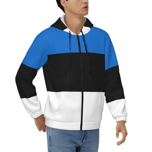 Sweat à capuche Estonie à fermeture éclair intégrale et manches longues