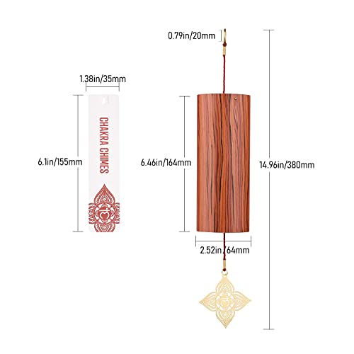 Mowind Chakra Chimes Natural Bamboo Wind Chimes Meditation Chord Windchime Wind Bell for Home Decoration Zen Mindfulness Root Chakra