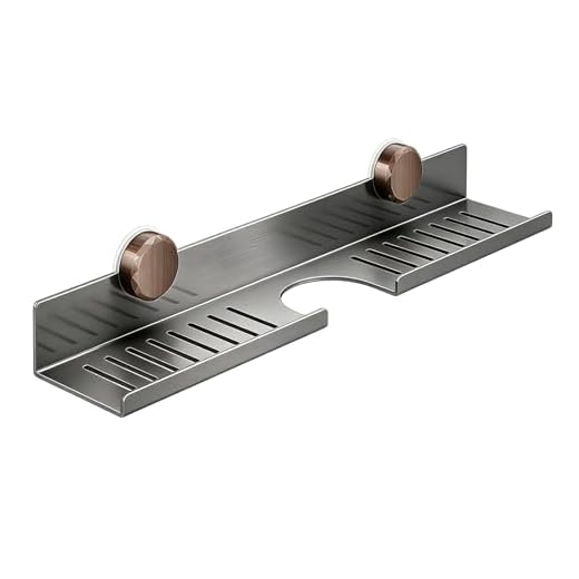 Waschbecken Ablage, 40CM Waschbecken Organizer Regal Grau Duschablage Ohne Bohren mit Abfluss Badezimmer Organizer für Bad Küche