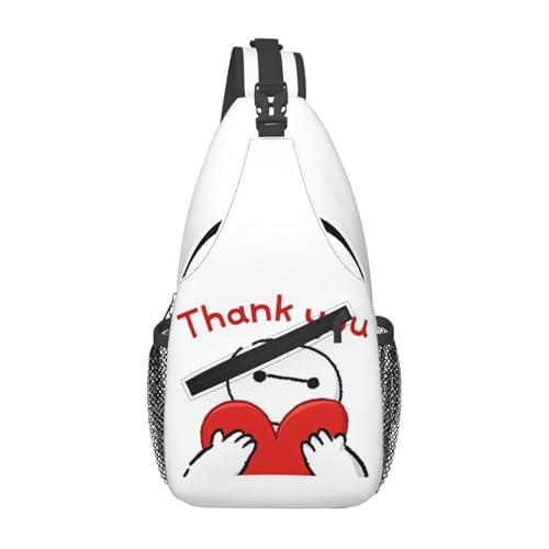 スリングバッグ ベイマックス かわいい 漫画 ウエストバッグ 軽量 大容量 防水 おしゃれ アニメ 斜めがけバッグ チェストバッグ 登山 旅行 人気 ギフト