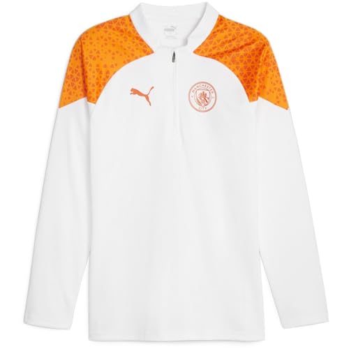 PUMA Manchester City Training Haut zippé 1/4 Saison 23/24, Popsicle Marbre/Orange (19), M