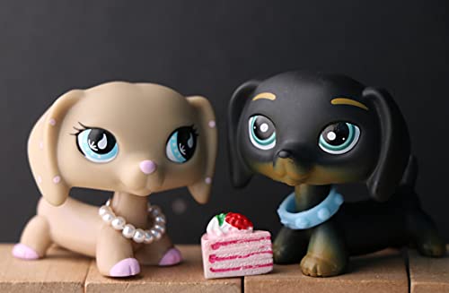 PPToys lps Dachshund 2pcs, lps Dachshund Dog 909 325 with lps Accessories Necklace Cake Kids Gift