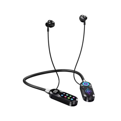 Life Like Bluetooth Neckband Headphones, BT 5.4, HiFi Sound, ENC Noise Reduction, IPX5 Waterproof, LED Display, Type-C Fast Charging (Black)