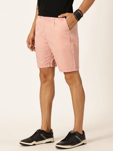 Image of Thomas Scott Men's | Solid | Mid Rise | Light Weight | 100% Cotton | Casual | Chino | Shorts for Men