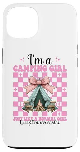 I'm A Camping Girl Just Like A Normal Girl キャンパー キャンプ テント スマホケース iPhone 13 用