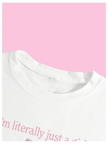 Women's Graphic Bow Short Sleeve Crewneck Crop Tops Slim Fit Y2K Cute T Shirts3