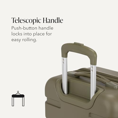 Image of SWISSGEAR Signature Hardside Expandable Carry-On Spinner Luggage, ABS Construction, TSA-Friendly Lock, and Built-In Cupholder, White, 19-Inch, Olive Branch, Carry-On 19-Inch, Signature Hardside