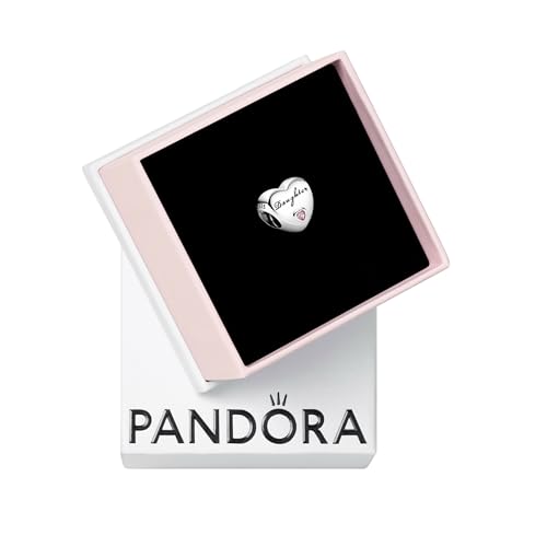 PANDORA Daughter Heart Charm - Compatible with PANDORA Moments - Sterling Silver - Gift for Her - Jewelry for Women with Gift Box