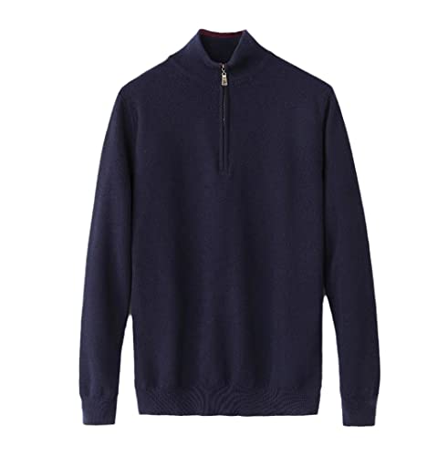 Pull en coton pour homme Py2 de qualité supérieure avec col montant zippé