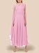 Lrady Women's Elegant Evening Gowns Crewneck One Shoulder Flowy Aline Wedding Guest Party Formal Maxi Dresses with Cape, Pink, Small